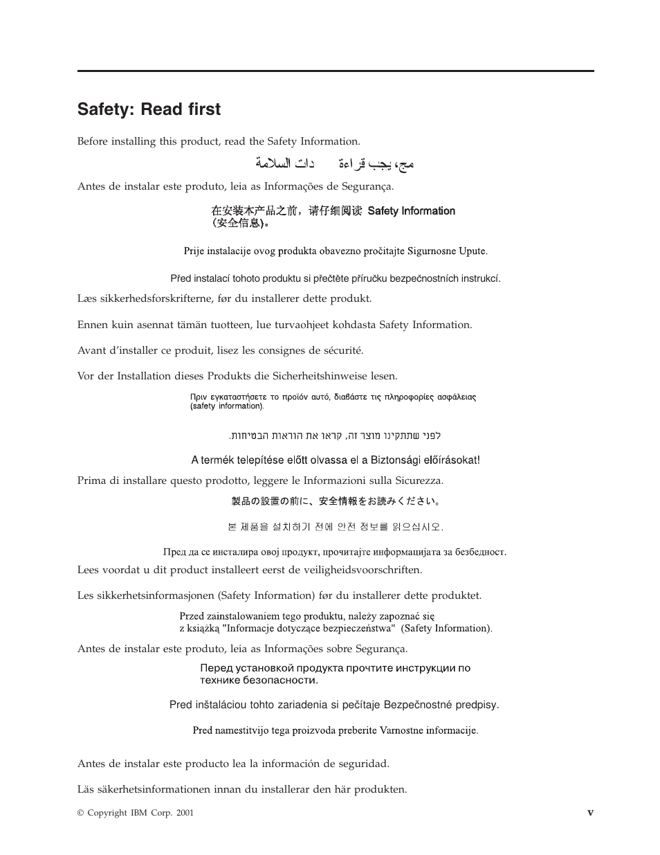 Safety: read first | IBM MICROPORTABLE ILM300 User Manual | Page 7 / 66