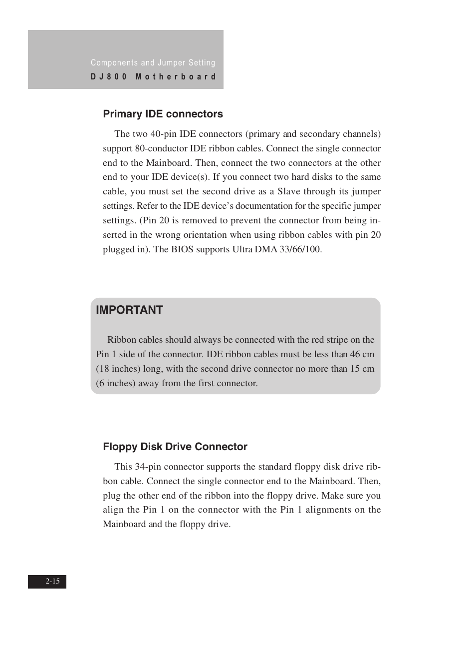 Important | IBM Motherboard DJ800 User Manual | Page 28 / 56