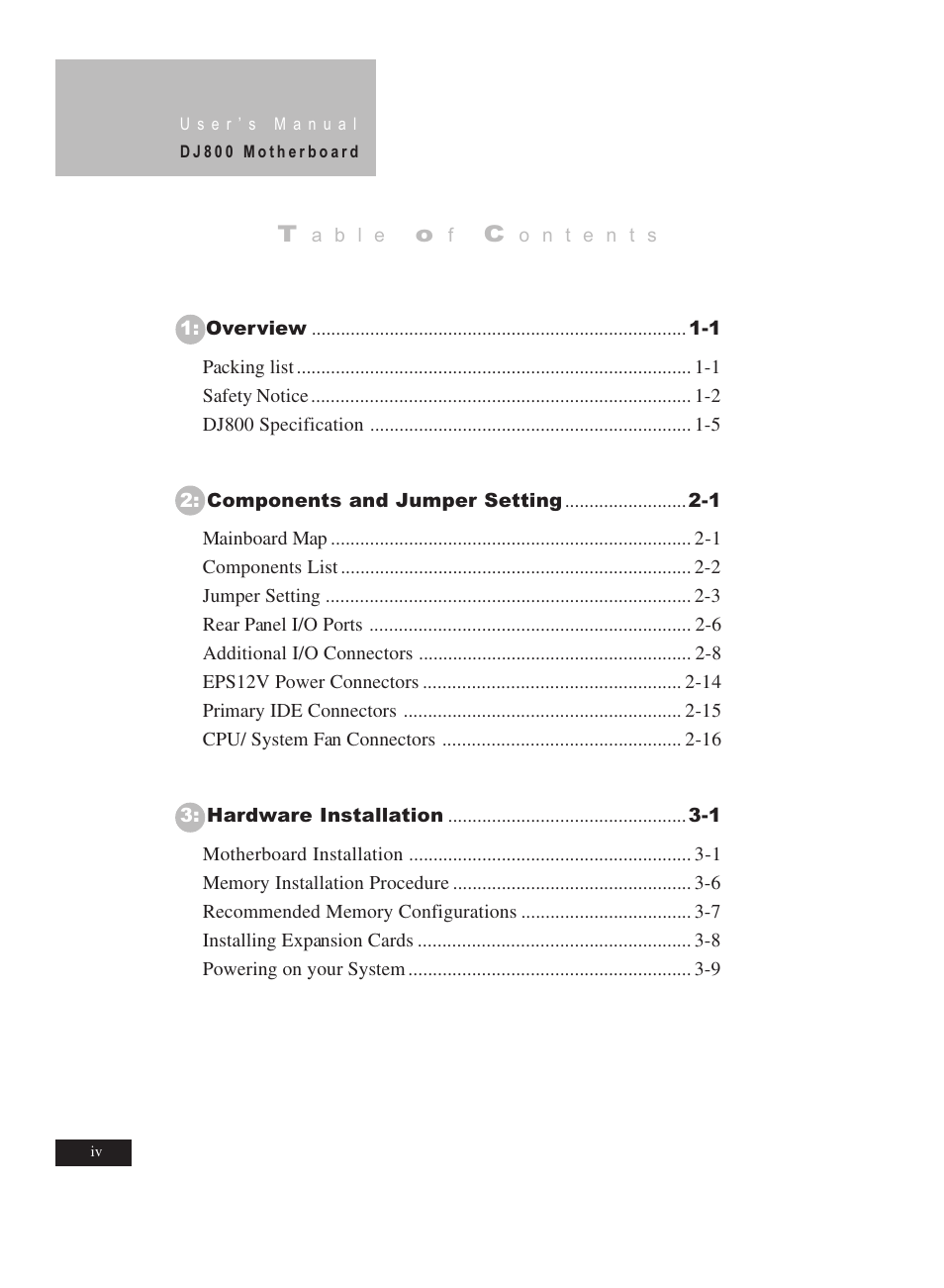 IBM Motherboard DJ800 User Manual | Page 4 / 56
