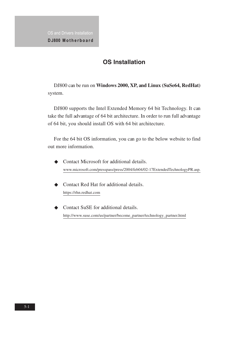 Os installation | IBM Motherboard DJ800 User Manual | Page 52 / 56