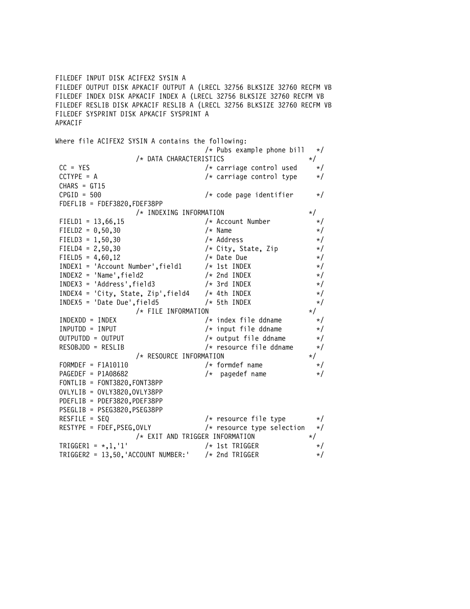 Vm cms commands to invoke acif, Vse jcl to invoke acif | IBM S544-5285-01 User Manual | Page 137 / 255