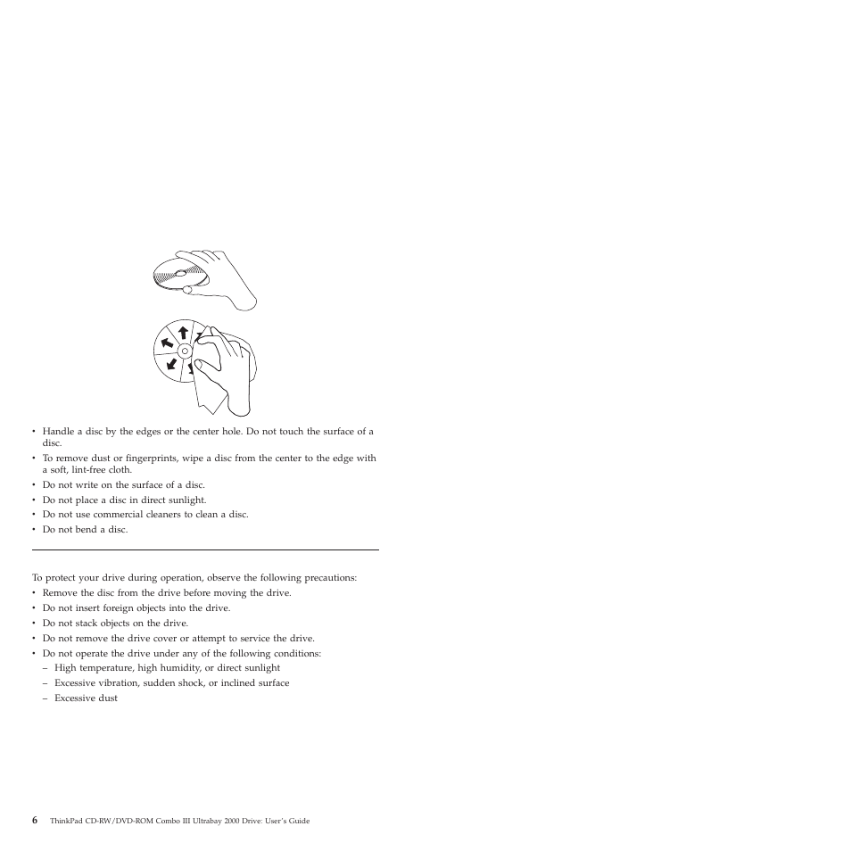 Caring for the cd-rw/dvd drive | IBM ThinkPad 22P6982 User Manual | Page 14 / 42