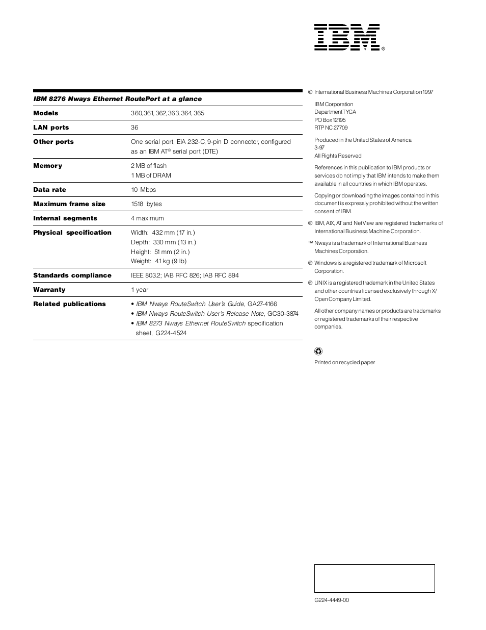 IBM 8276 User Manual | Page 4 / 4