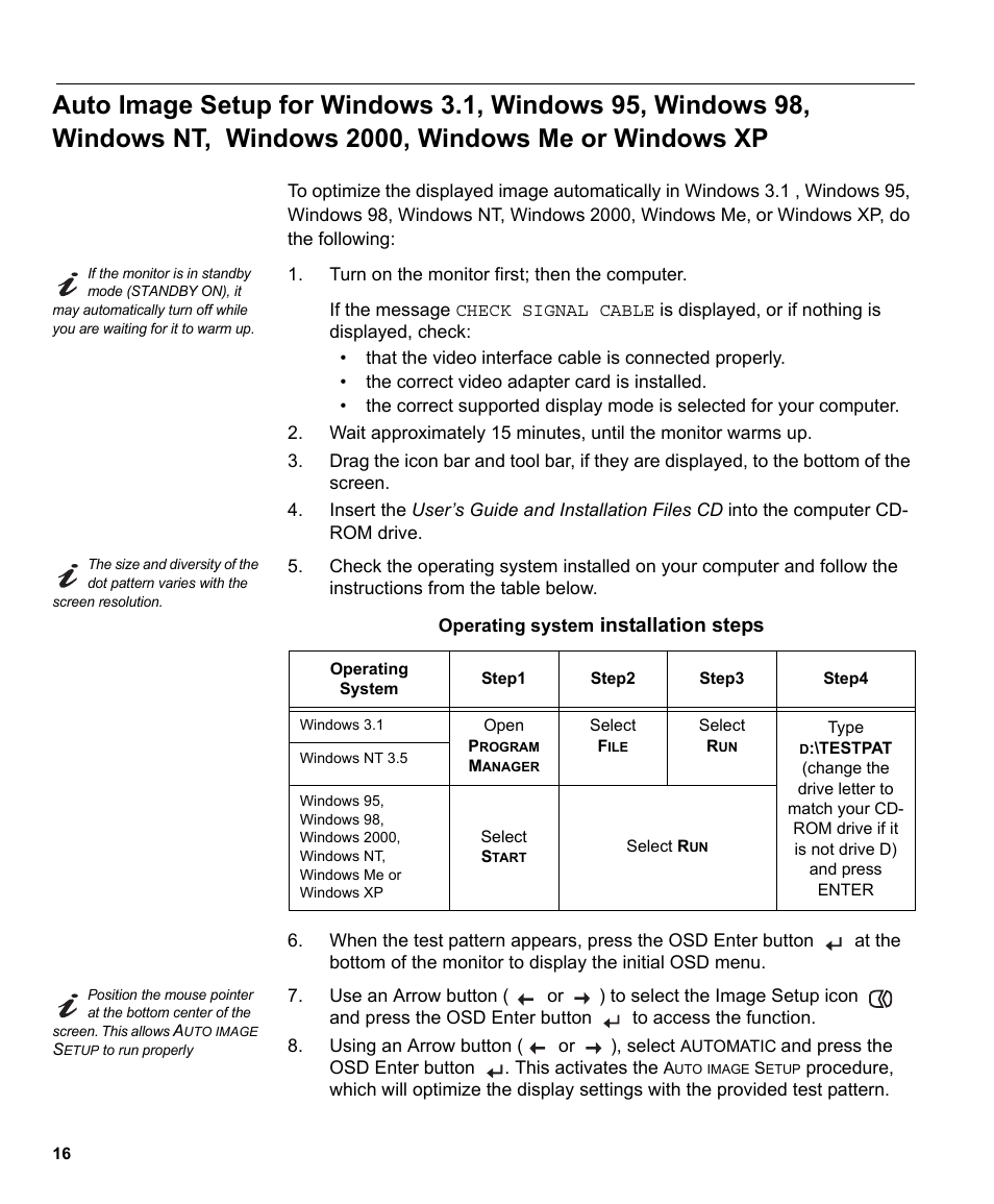 Installation steps | IBM L191p User Manual | Page 18 / 38