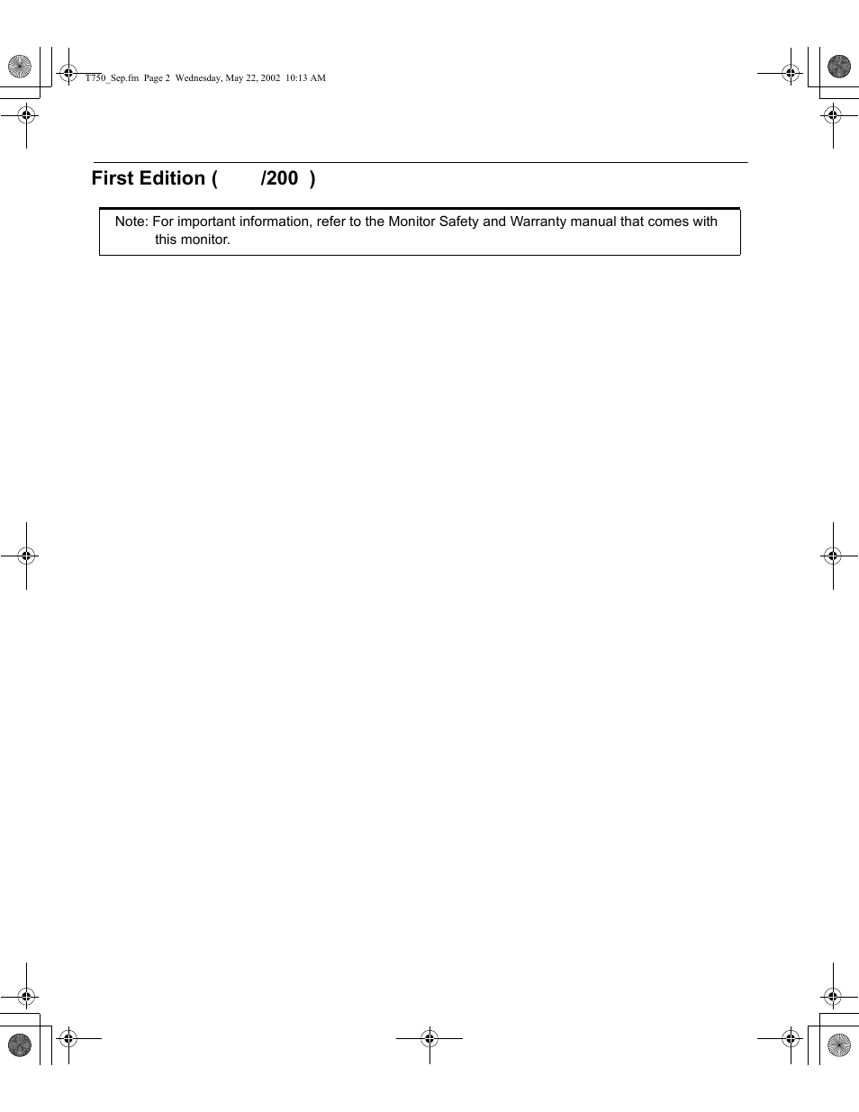 First edition (may /2004) | IBM L191p User Manual | Page 2 / 38