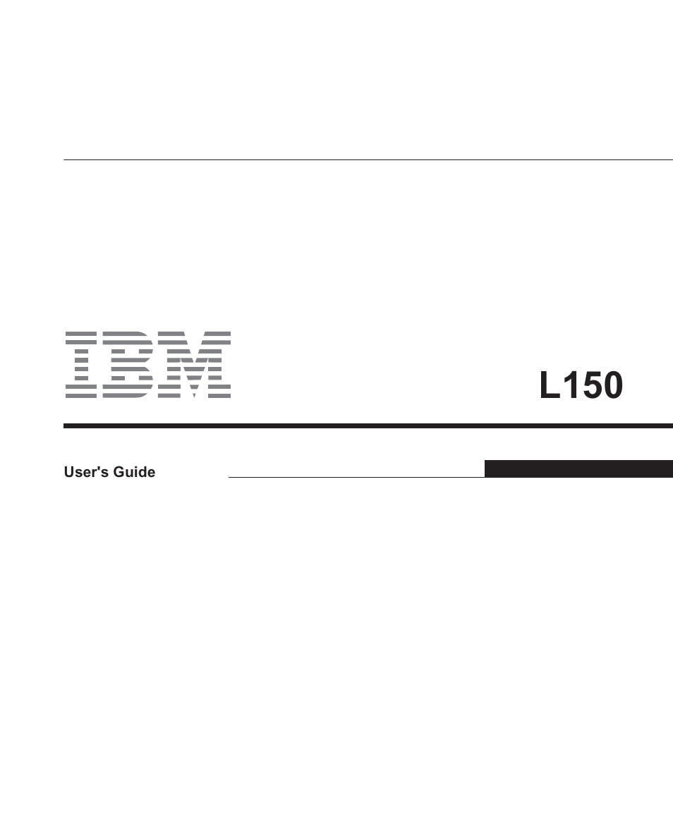 IBM L150 User Manual | 33 pages