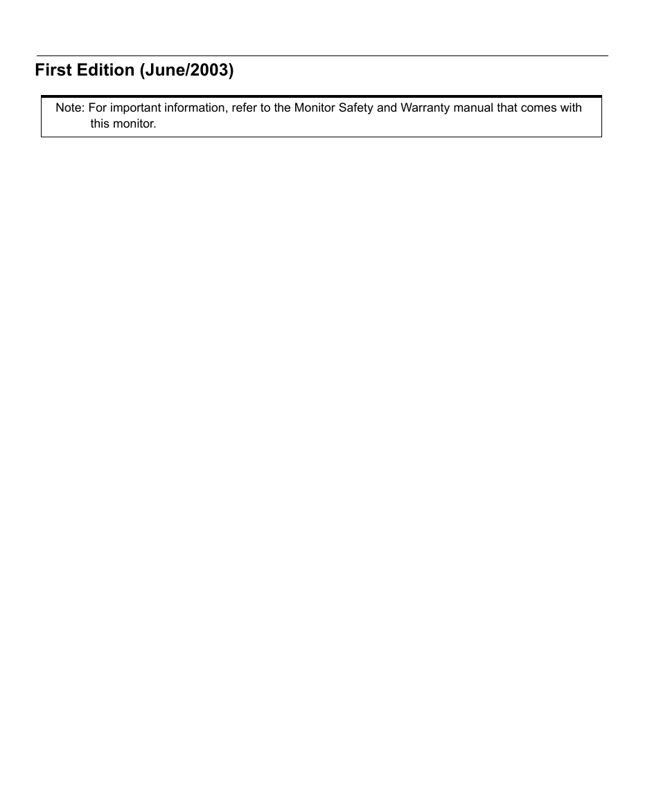 First edition (june/2003) | IBM L150 User Manual | Page 3 / 33