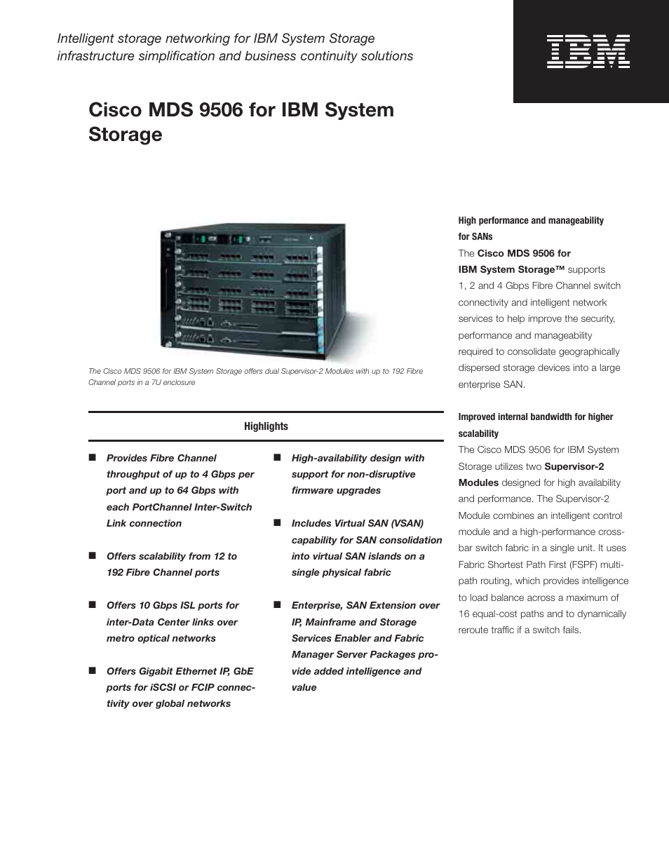 IBM Cisco MDS 9506 User Manual | 6 pages