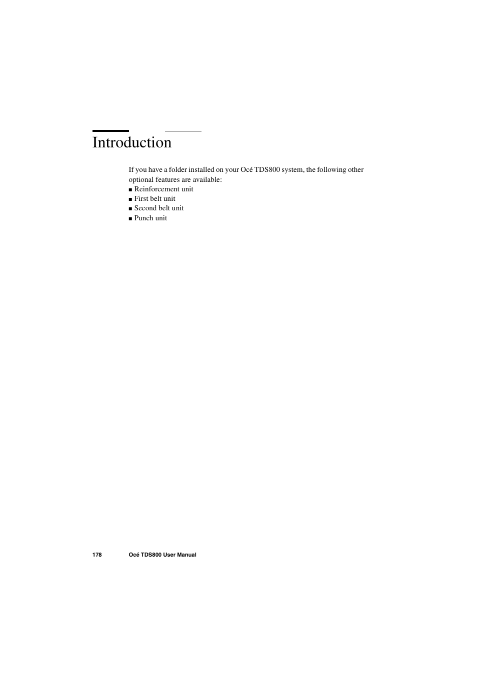 Introduction, Introduction 178 | IBM Oce TDS800 User Manual | Page 178 / 281