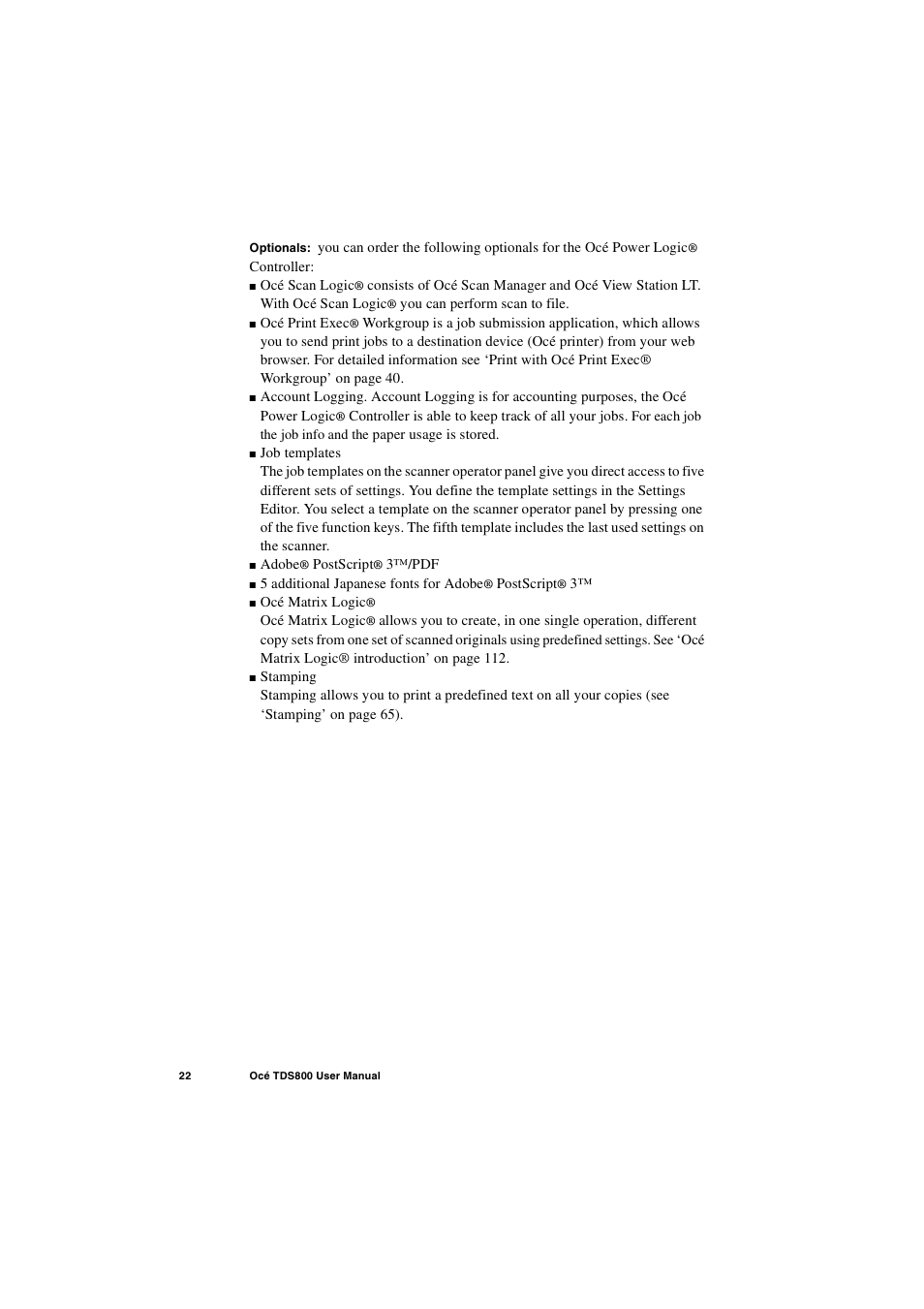IBM Oce TDS800 User Manual | Page 22 / 281