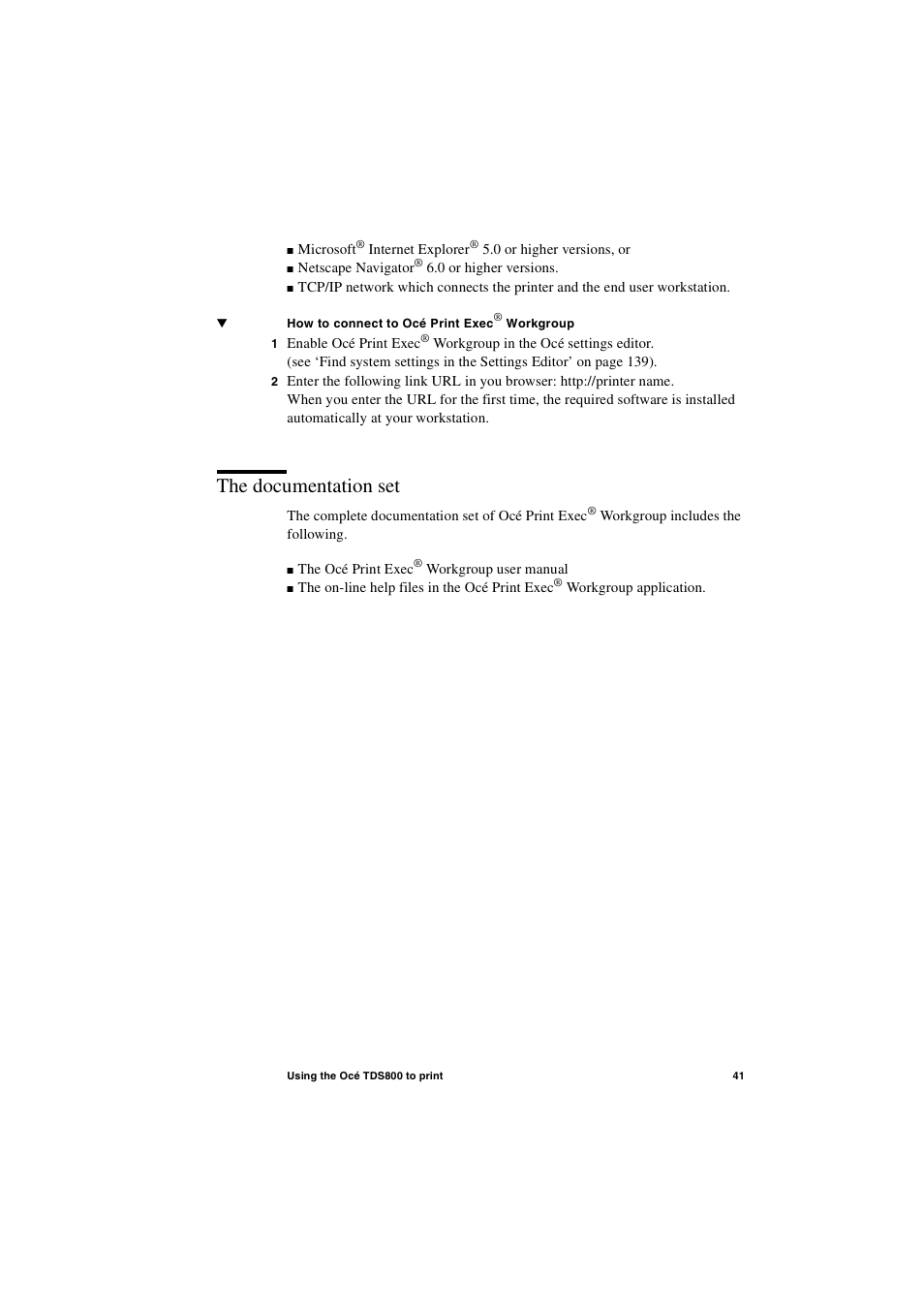 The documentation set, The documentation set 41 | IBM Oce TDS800 User Manual | Page 41 / 281