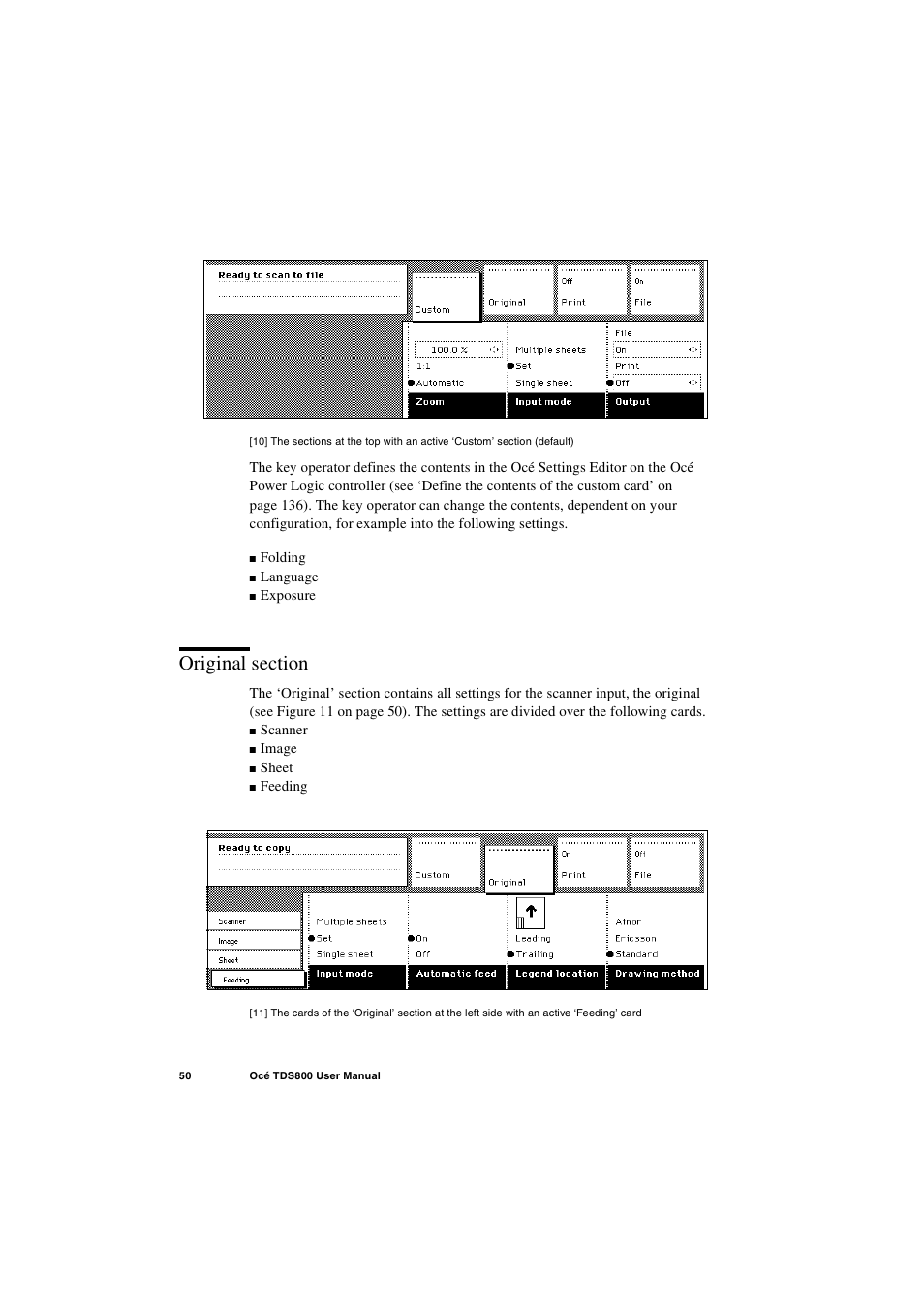 Original section, Original section 50 | IBM Oce TDS800 User Manual | Page 50 / 281