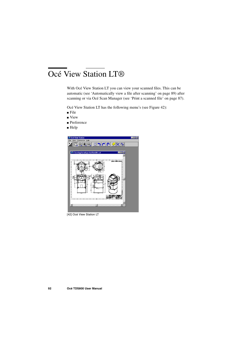 Océ view station lt, Océ view station lt® 92 | IBM Oce TDS800 User Manual | Page 92 / 281