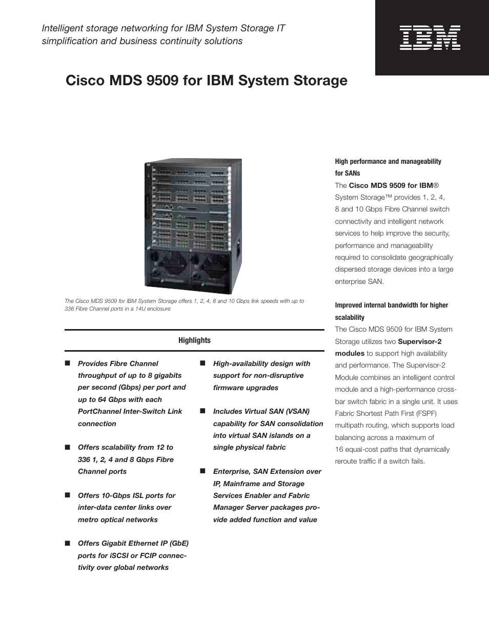 IBM MDS 9509 User Manual | 8 pages