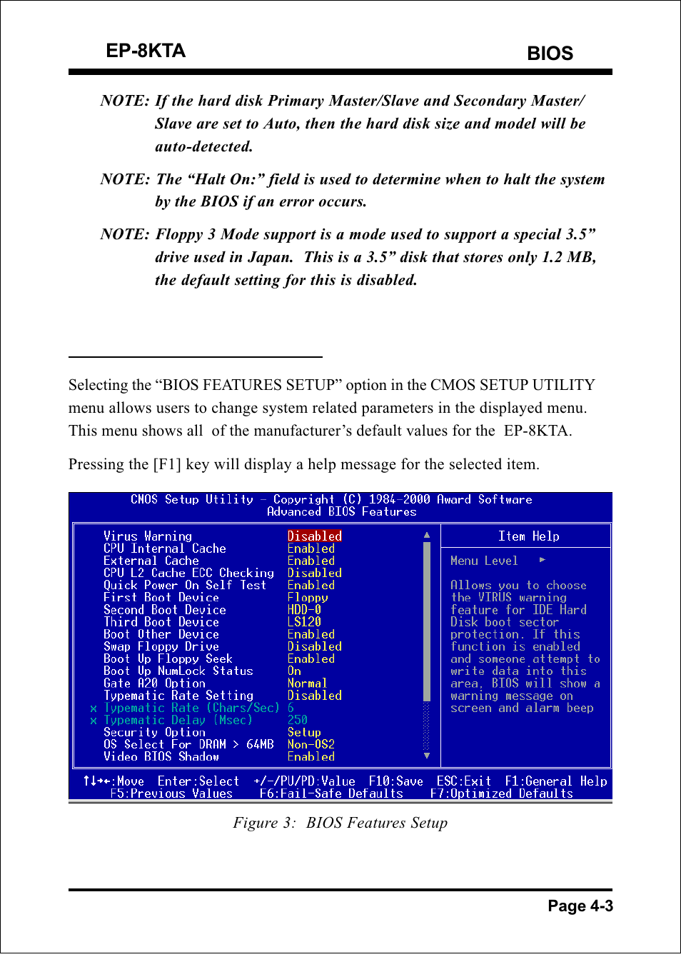 Bios ep-8kta, 2 advanced bios features | IBM EP-8KTA User Manual | Page 29 / 73