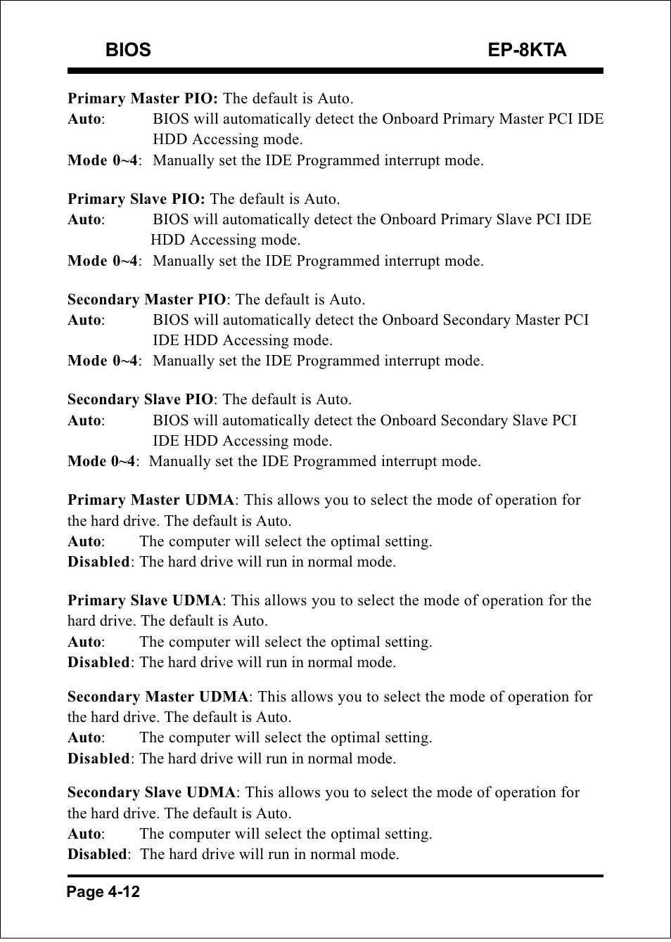 Bios ep-8kta | IBM EP-8KTA User Manual | Page 38 / 73