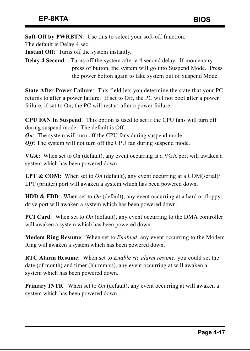 Bios ep-8kta | IBM EP-8KTA User Manual | Page 43 / 73