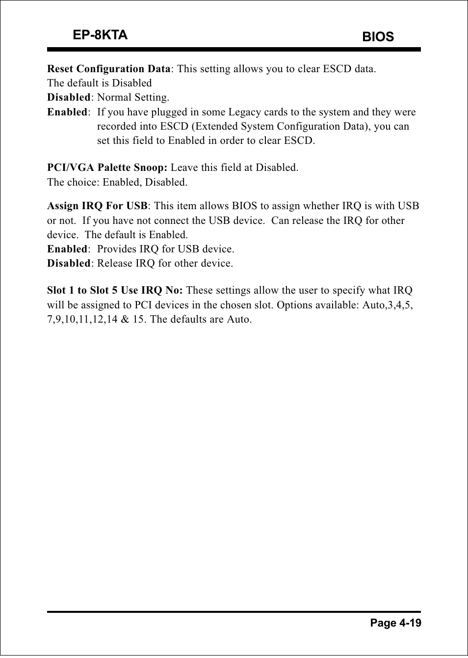 Bios ep-8kta | IBM EP-8KTA User Manual | Page 45 / 73