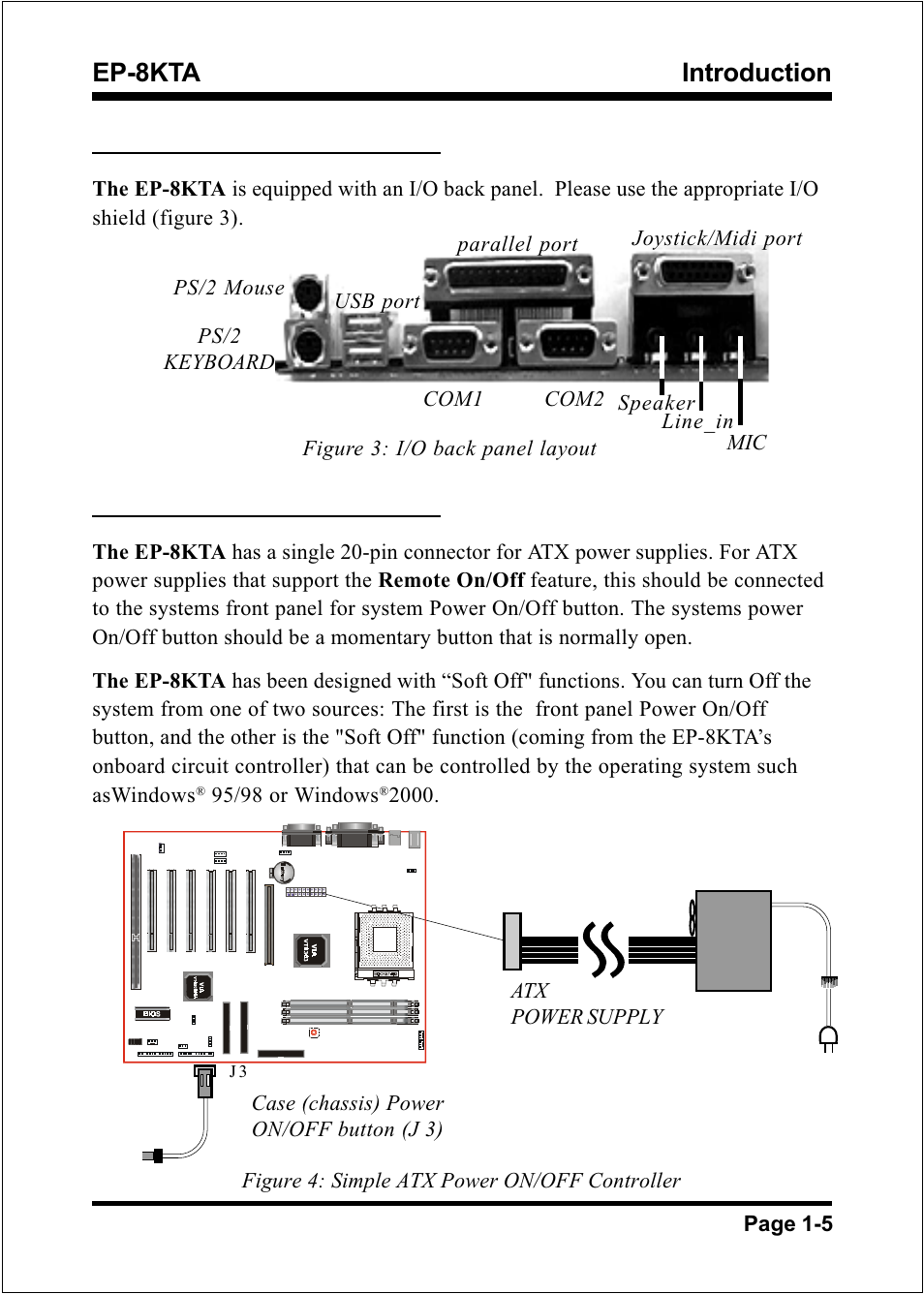 Introduction ep-8kta, Power-on/off (remote), I/o shield connector | IBM EP-8KTA User Manual | Page 9 / 73
