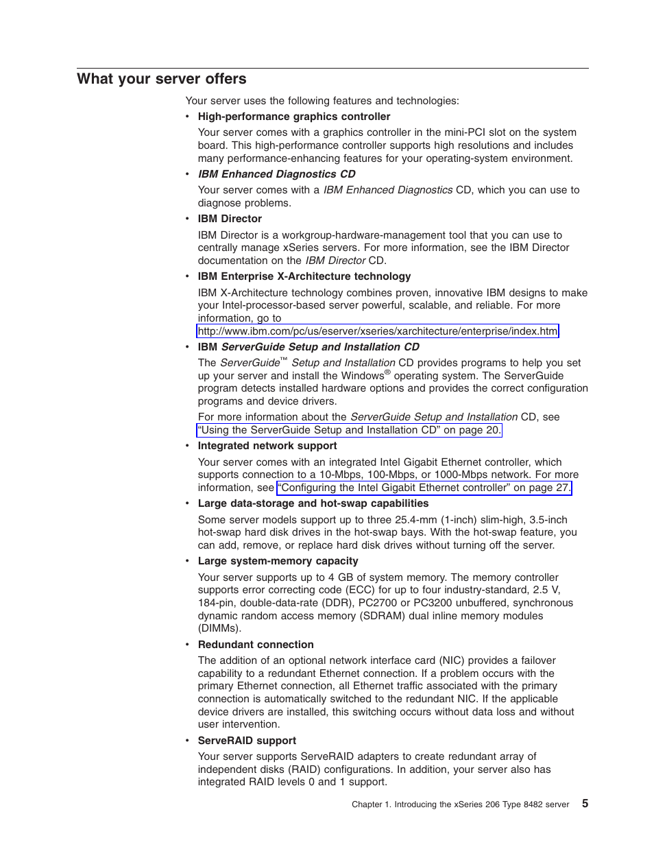 What your server offers, What, Your | Server, Offers | IBM 206 User Manual | Page 17 / 58