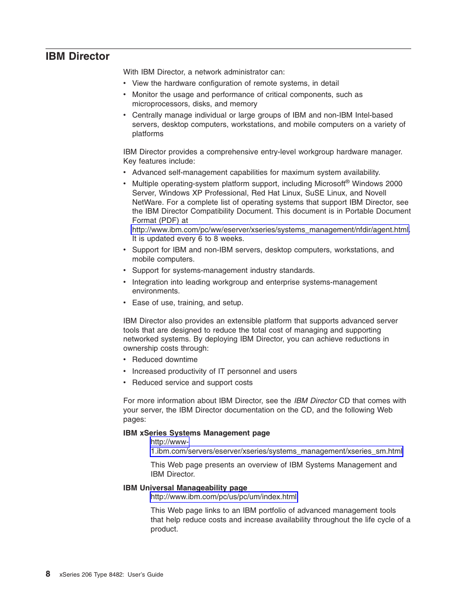 Ibm director, Director | IBM 206 User Manual | Page 20 / 58