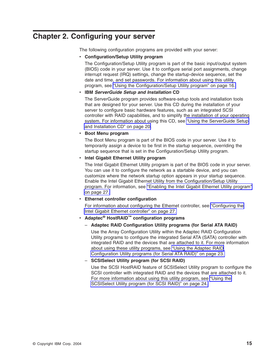 Chapter 2. configuring your server, Chapter, Configuring | Your, Server | IBM 206 User Manual | Page 27 / 58