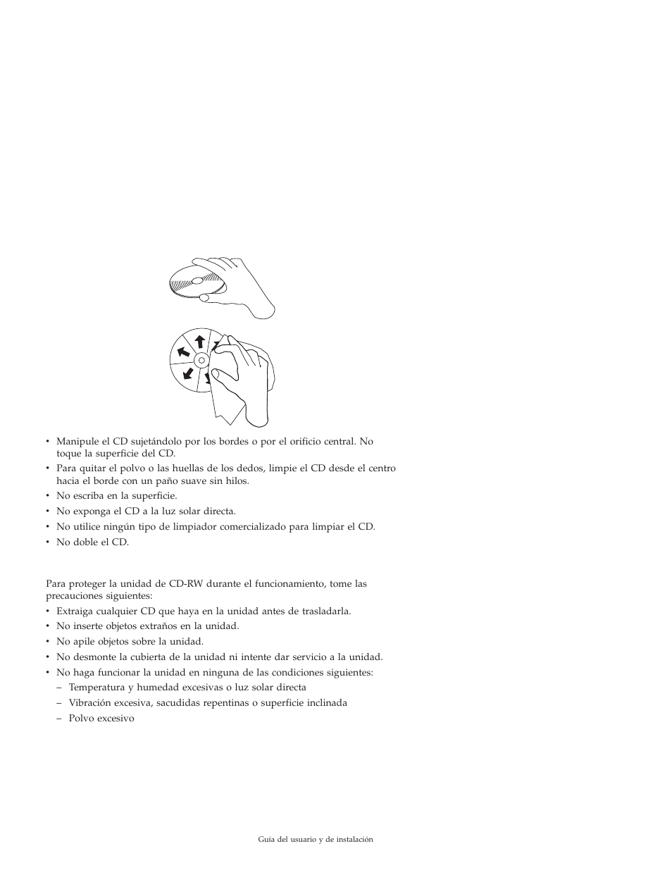 Cuidado de la unidad de cd-rw | IBM THINKPAD 2000 User Manual | Page 29 / 88