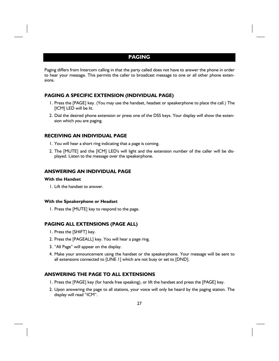 IBM 4 LINE TELEPHONE WITH CALLER ID -412CID User Manual | Page 27 / 43