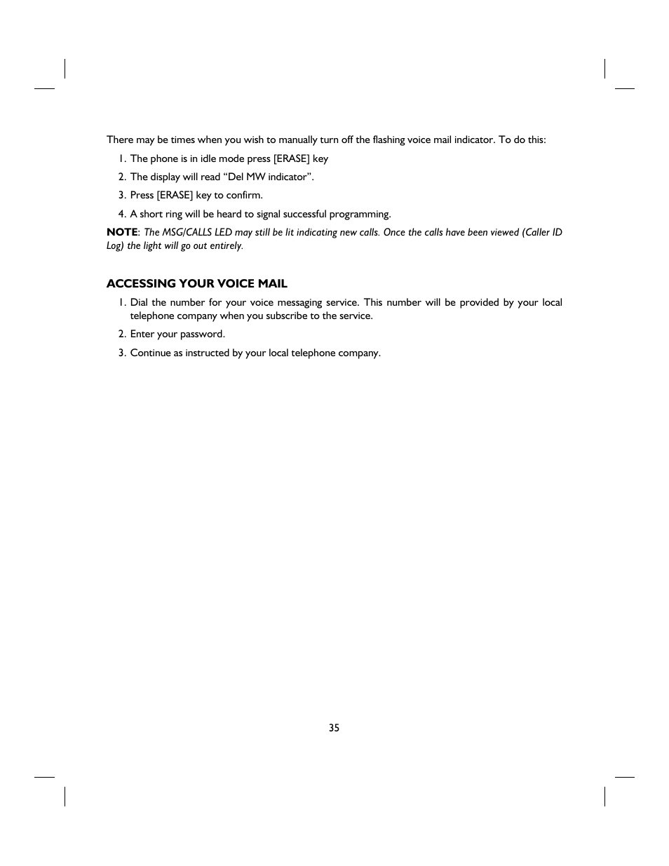 IBM 4 LINE TELEPHONE WITH CALLER ID -412CID User Manual | Page 35 / 43