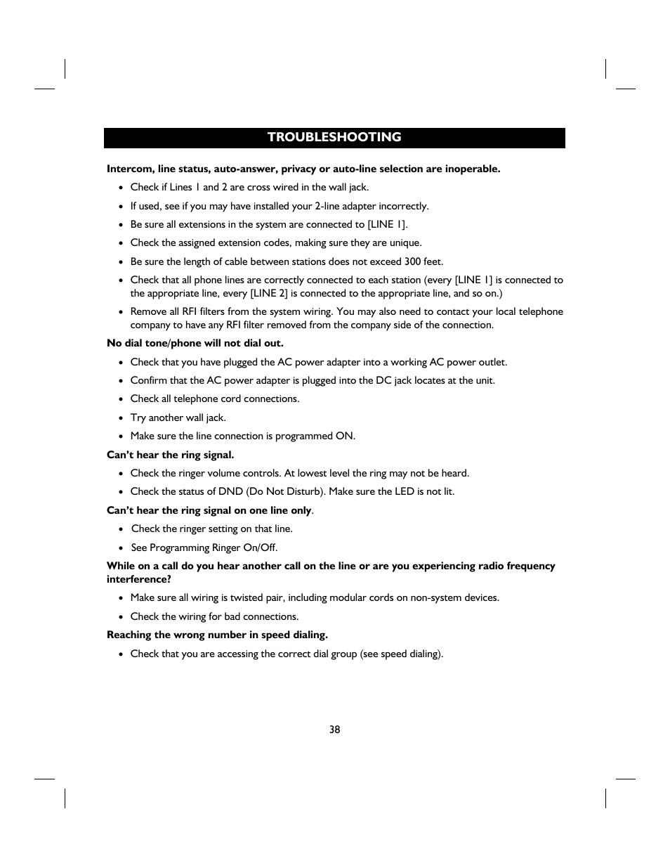 IBM 4 LINE TELEPHONE WITH CALLER ID -412CID User Manual | Page 38 / 43