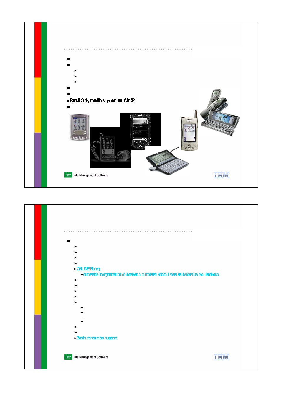 Db2 everyplace characteristics, Db2 everyplace sql | IBM DB2 Everyplace 7.2.1 User Manual | Page 12 / 18