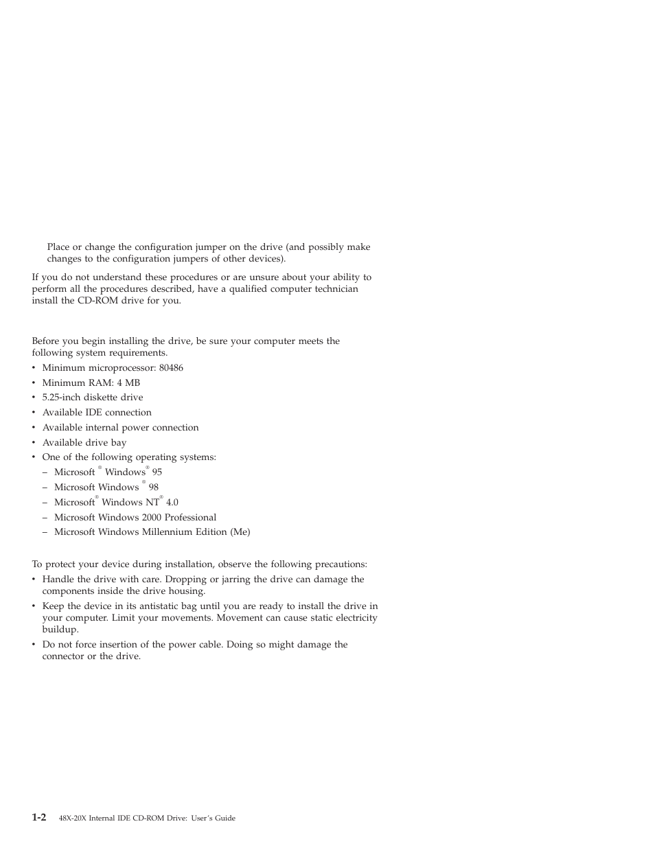 System requirements | IBM 48X-20X User Manual | Page 10 / 50
