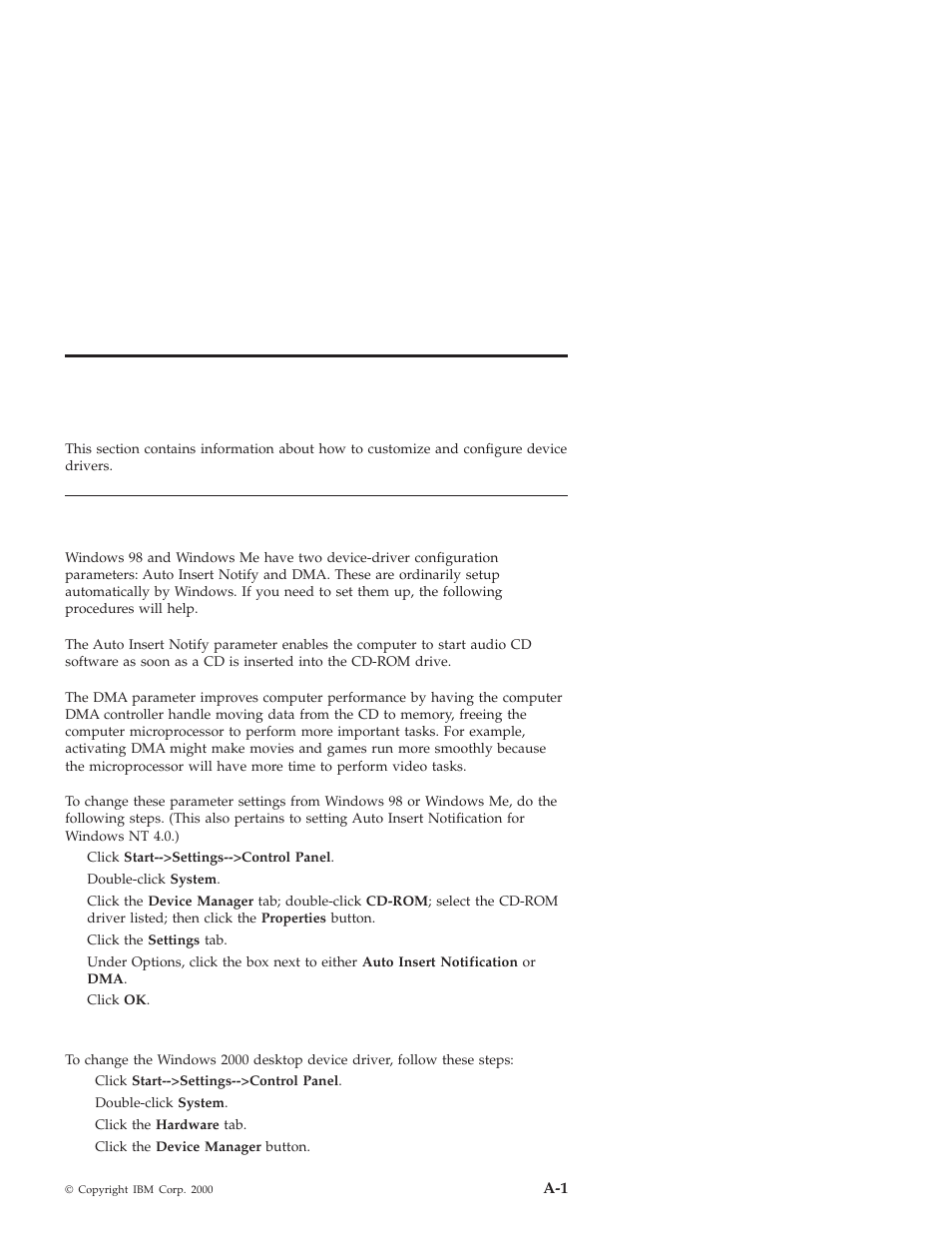 Changing the windows 2000 desktop device driver | IBM 48X-20X User Manual | Page 21 / 50