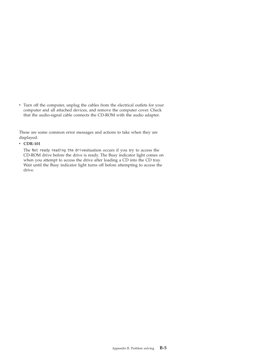 You receive a common error message | IBM 48X-20X User Manual | Page 27 / 50