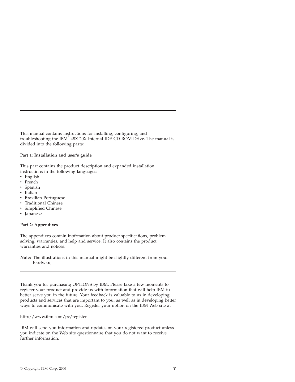 About this book, Registering your option | IBM 48X-20X User Manual | Page 5 / 50