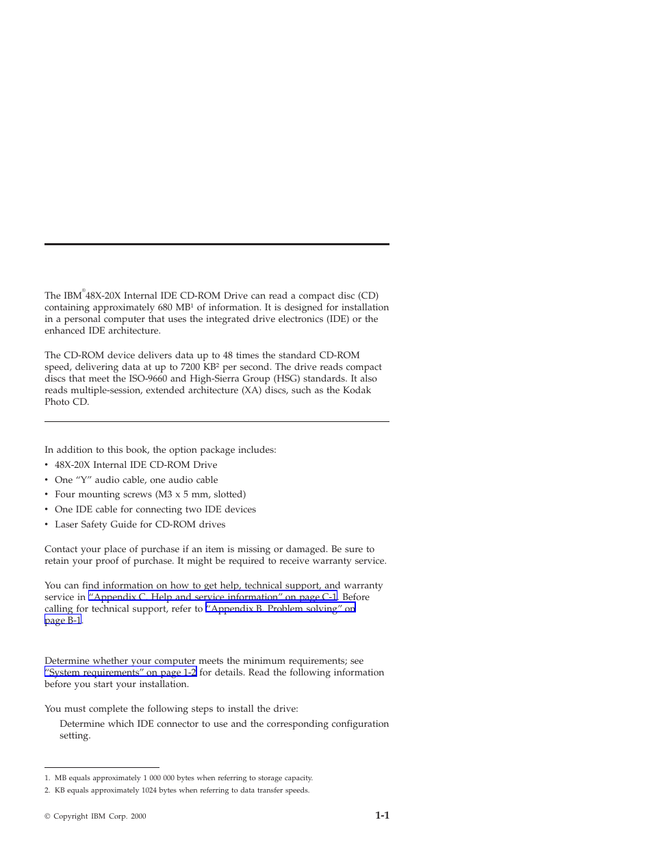 Part 1: installation and user’s guide, Product description, Before you begin | IBM 48X-20X User Manual | Page 9 / 50