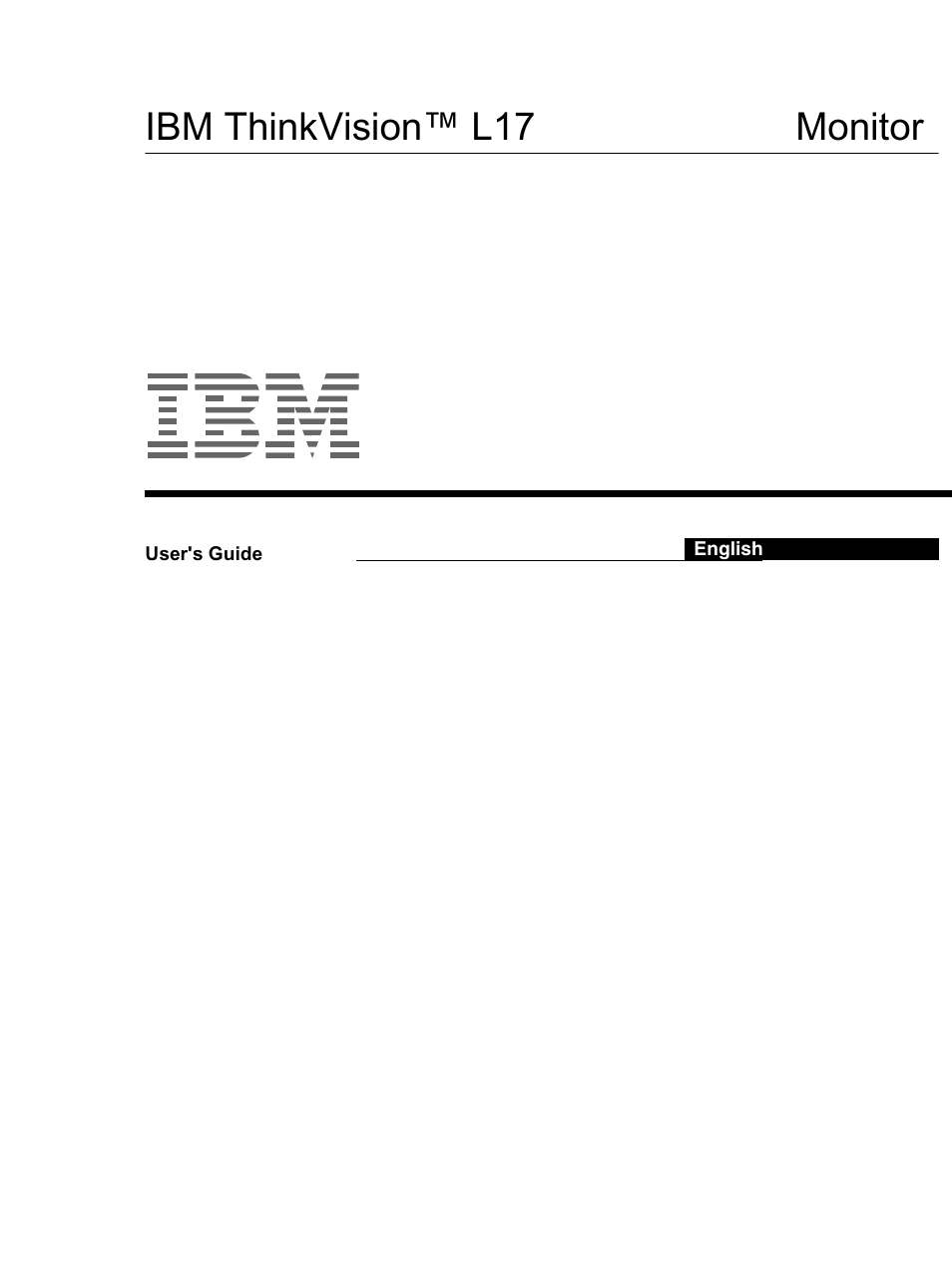 IBM L170m User Manual | 32 pages