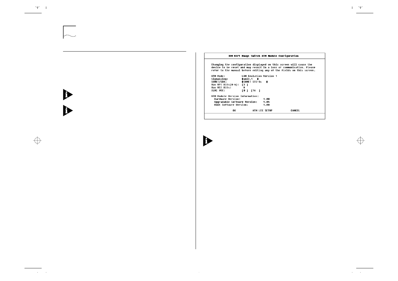 Configuring an atm port, Configuring an atm port 8-2 | IBM ATM OC-3c User Manual | Page 54 / 140