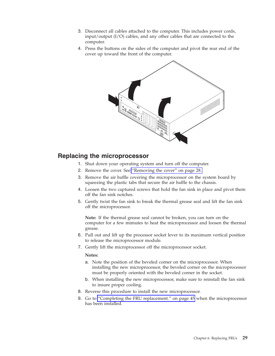 Replacing the microprocessor, Replacing, Microprocessor | IBM 2292 User Manual | Page 35 / 230