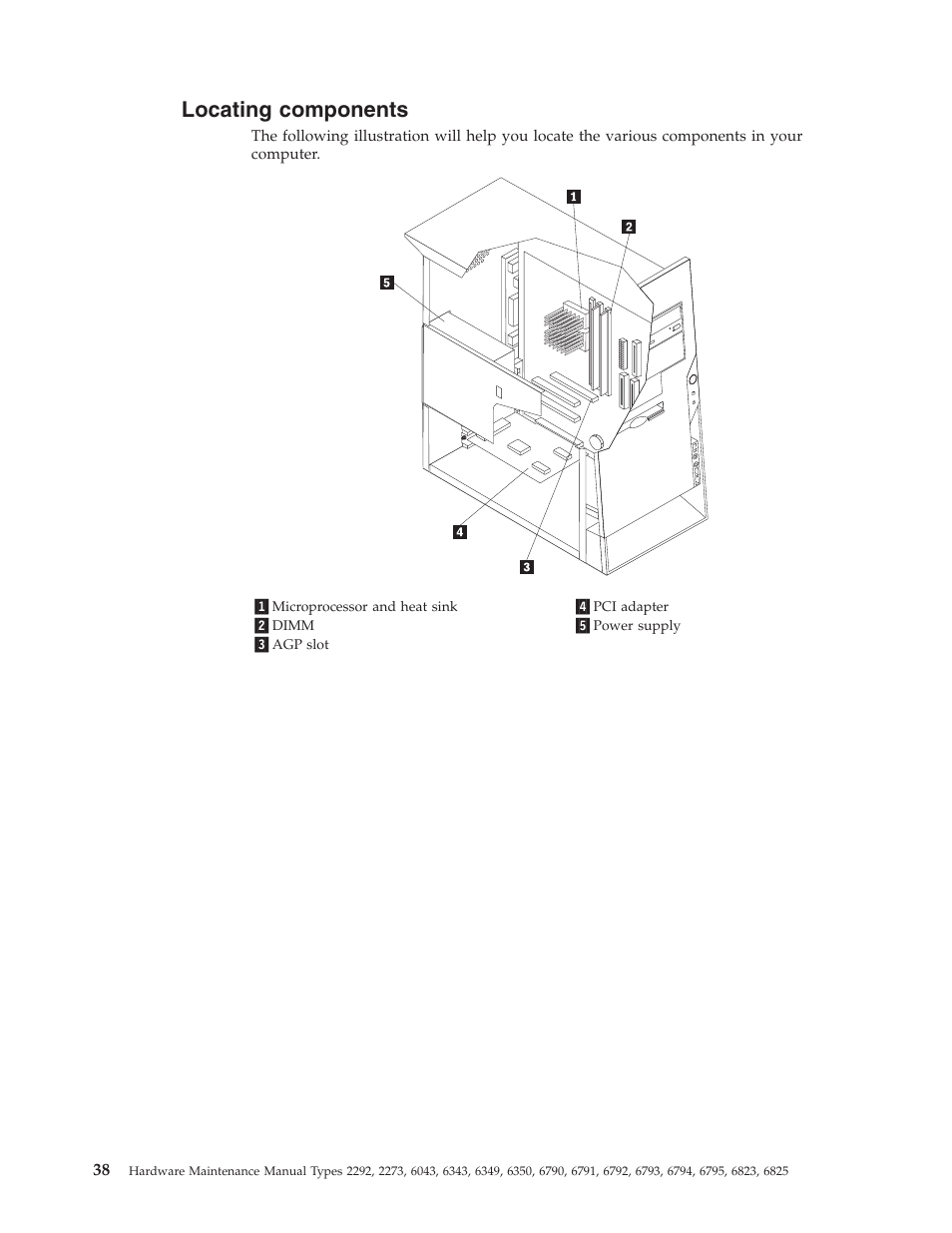 Locating components, Locating, Components | IBM 2292 User Manual | Page 44 / 230