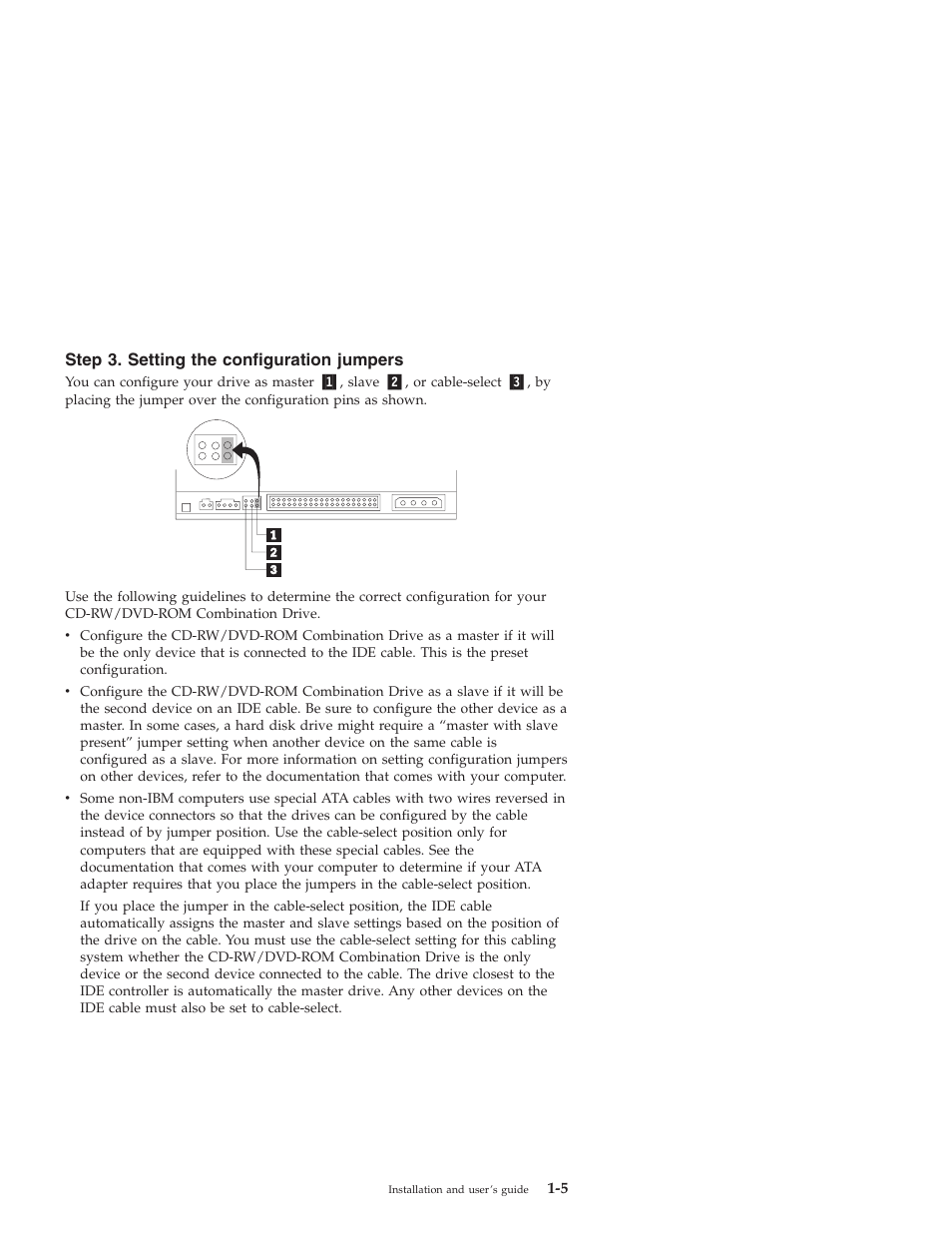 Step 3. setting the configuration jumpers | IBM 22P6975 User Manual | Page 15 / 54