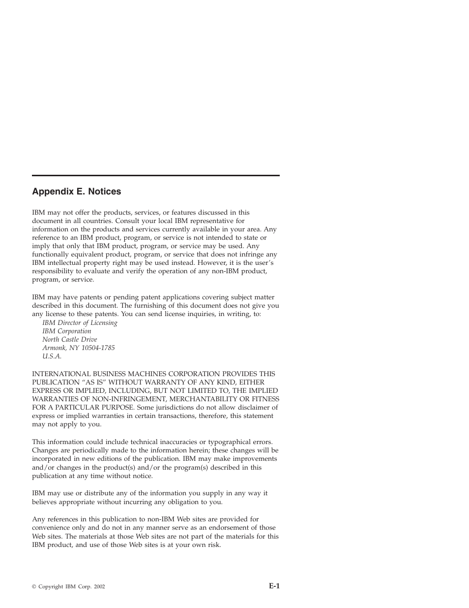 Appendix e. notices | IBM 22P6975 User Manual | Page 47 / 54