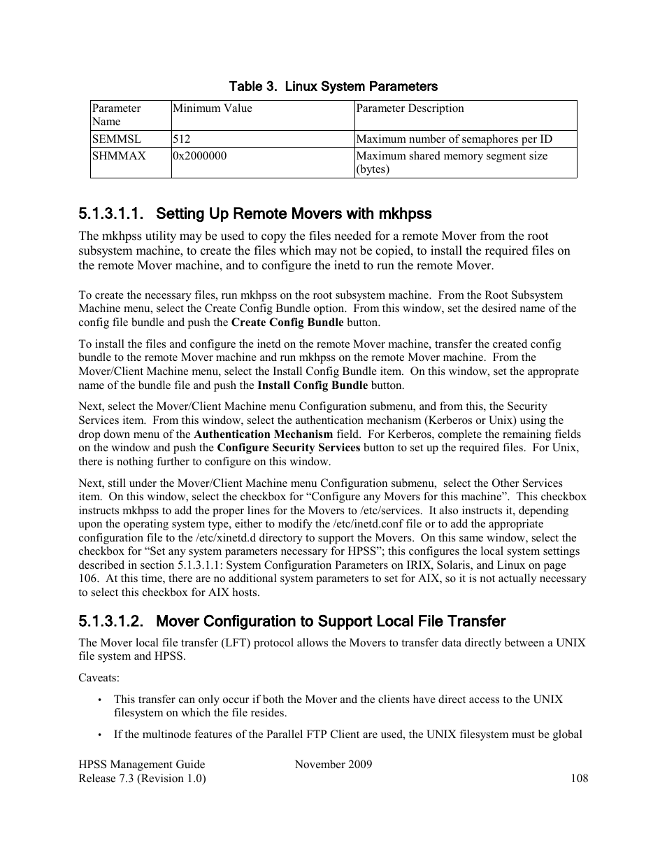 Setting up remote movers with mkhpss, Mover configuration to support local file transfer | IBM RELEASE 7.3 User Manual | Page 108 / 388