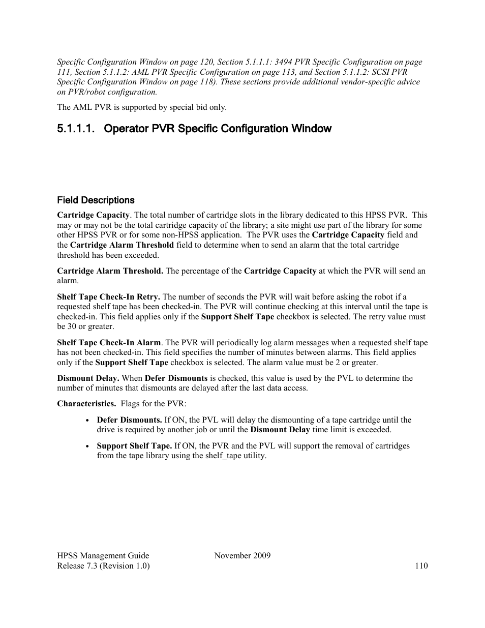 Operator pvr specific configuration window | IBM RELEASE 7.3 User Manual | Page 110 / 388