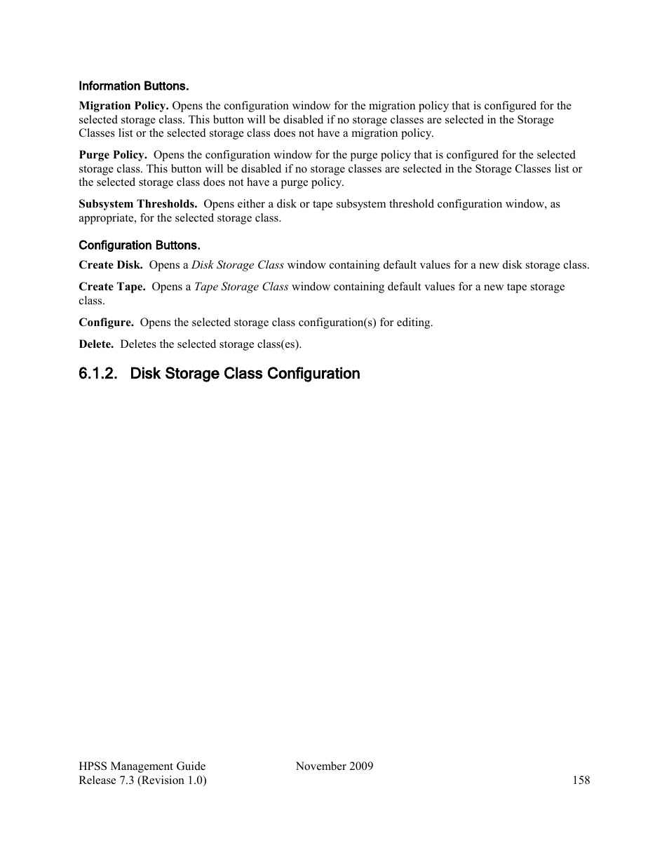 Disk storage class configuration | IBM RELEASE 7.3 User Manual | Page 158 / 388