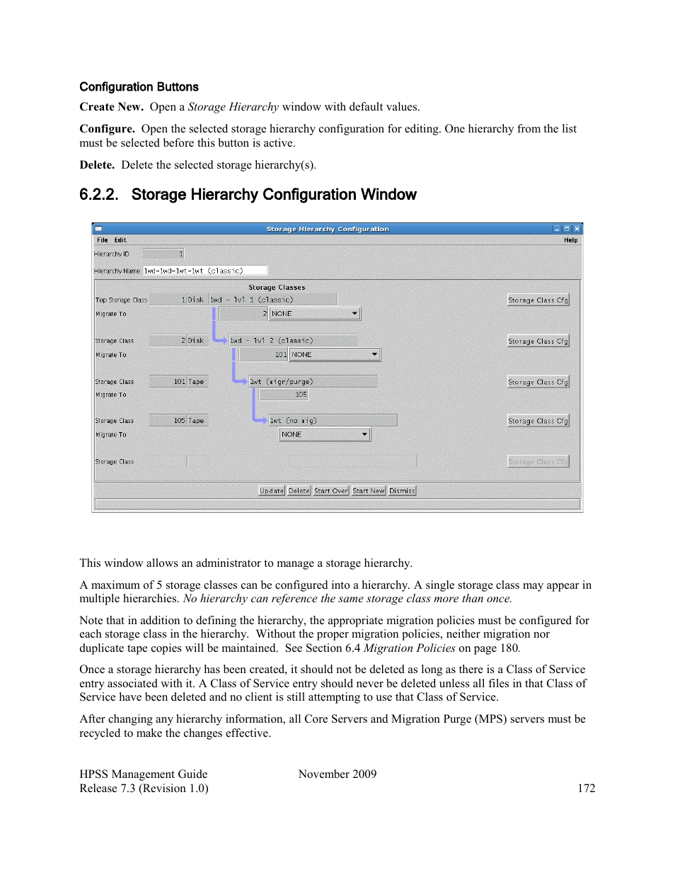 Storage hierarchy configuration window | IBM RELEASE 7.3 User Manual | Page 172 / 388