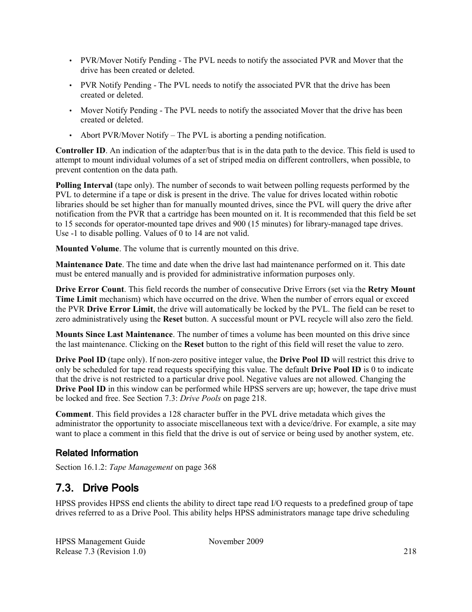 Drive pools | IBM RELEASE 7.3 User Manual | Page 218 / 388