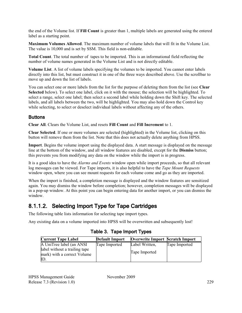 Selecting import type for tape cartridges | IBM RELEASE 7.3 User Manual | Page 229 / 388
