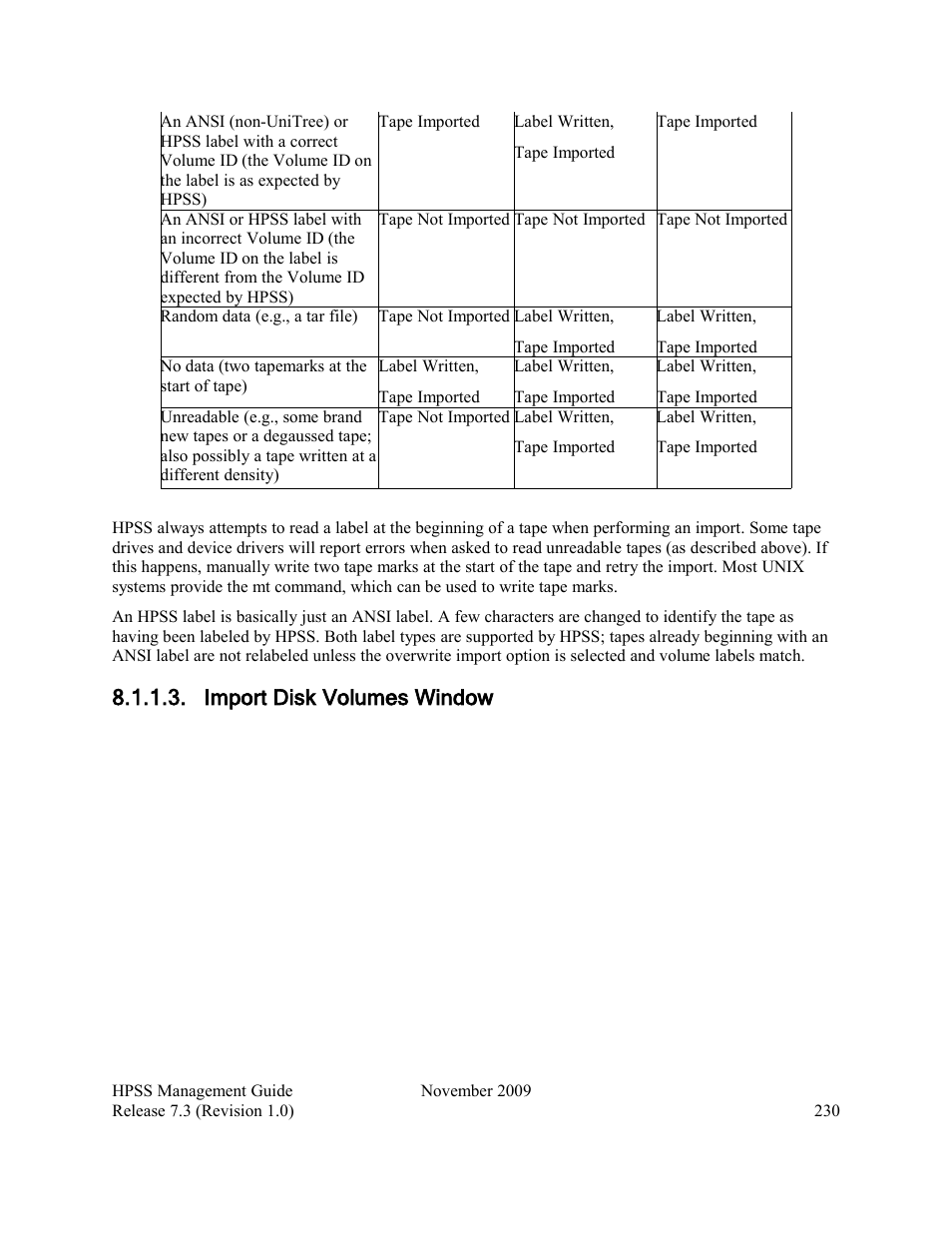 Import disk volumes window, Import disk volumes | IBM RELEASE 7.3 User Manual | Page 230 / 388