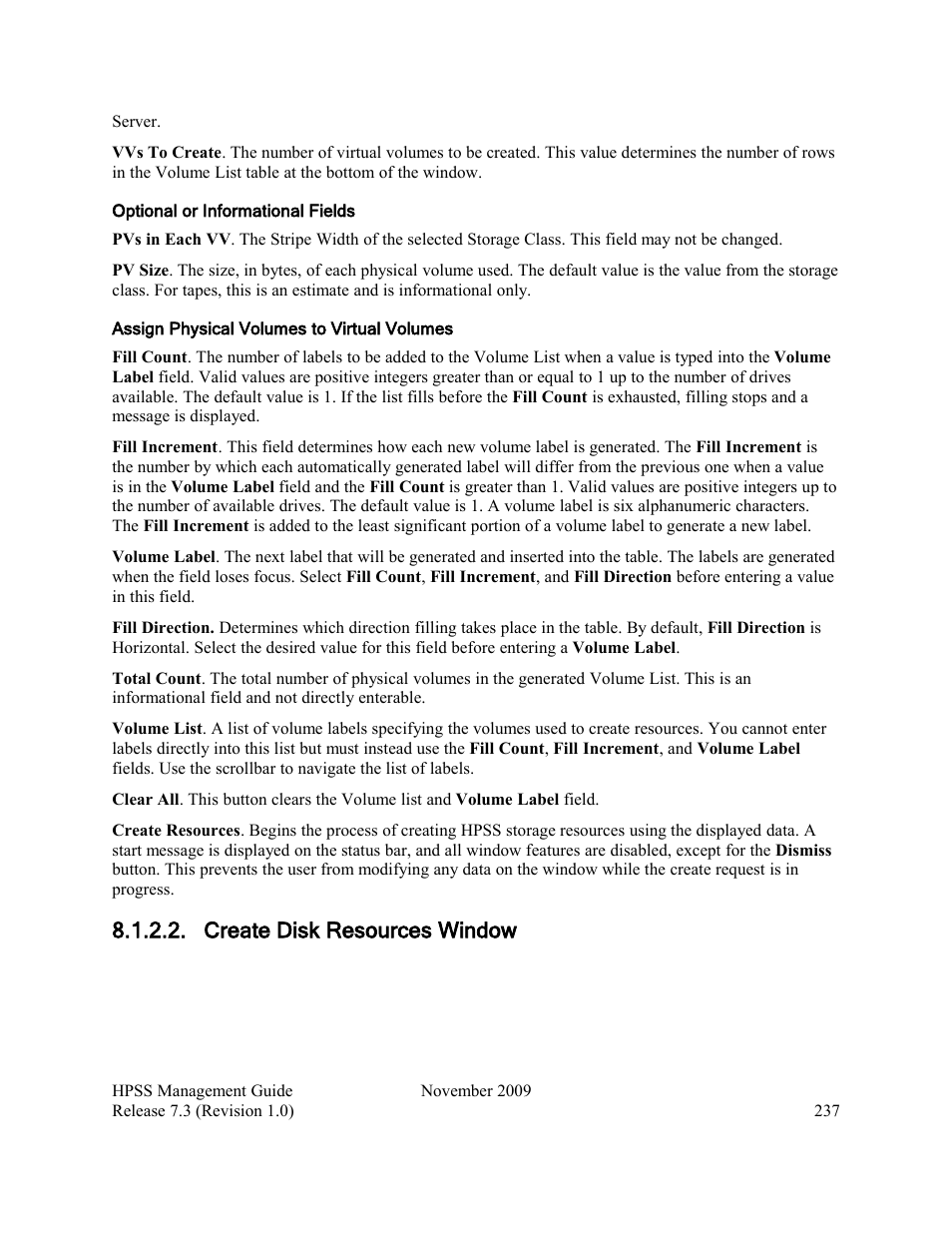 Create disk resources window | IBM RELEASE 7.3 User Manual | Page 237 / 388